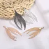 Wholesale of cross-border natural leaf jewelry accessories, irregular retro cut leaf pendants, diy earrings and accessories details Picture